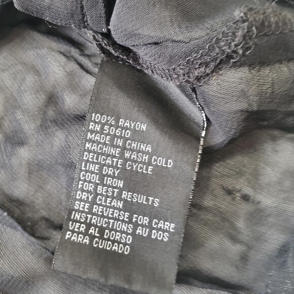 Y2K Witch Whimsigoth Vampire Blouse Women 12 Sheer Embroidered Floral Button Top - Picture 8 of 9